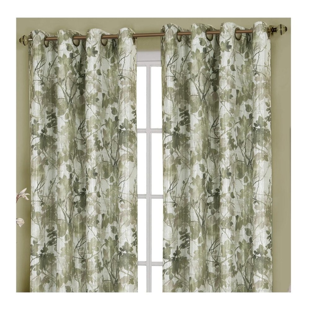 3 Achim Tranquil Lined Grommet Black Out Curtain Greenery Panels 50x84 NEW - Picture 5 of 16